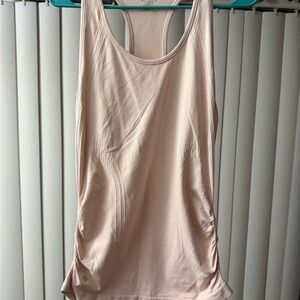 Athleta Racerback Ruched Light Pink Athletic Tank Top Medium